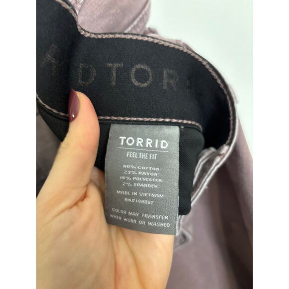 Torrid Jeans Womens 14 Purple Bombshell Skinny Crop High Rise Stretch - Picture 4 of 5